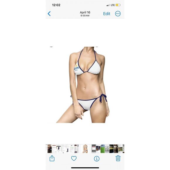 Corona string bikini Y2K White with Logo XL - Picture 1 of 13